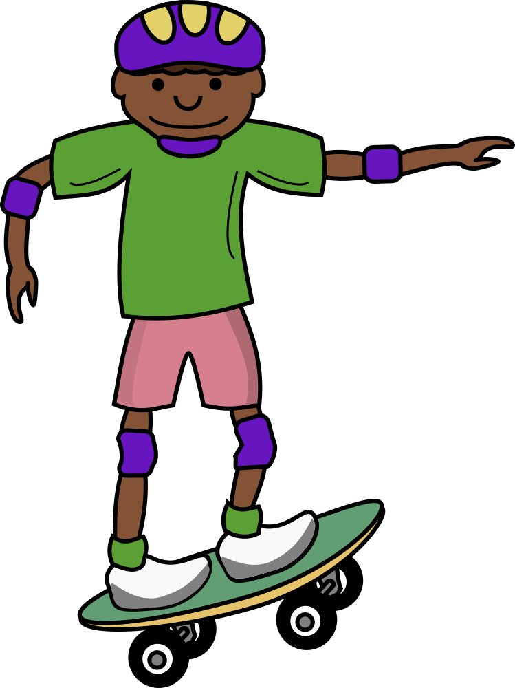 OnlineLabels Clip Art Skateboard  African Kid